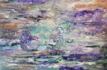 Painting titled "Turbulences" by Thierry Blanc (T3L), Original Artwork, Enamel