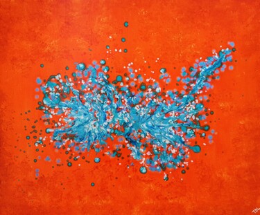 Painting titled "Supernova" by Thierry Blanc (T3L), Original Artwork, Enamel