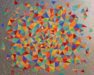 Peinture intitulée "Spirarlequin" par Thierry Blanc (T3L), Œuvre d'art originale, Peinture vitrail