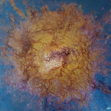 Pittura intitolato "Nocture 6" da Thierry Blanc (T3L), Opera d'arte originale, Pittura di vetro colorato