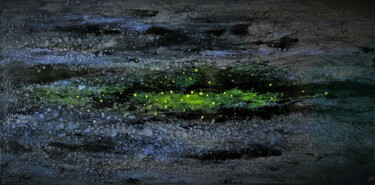 Peinture intitulée "Nocture 10" par Thierry Blanc (T3L), Œuvre d'art originale, Peinture vitrail