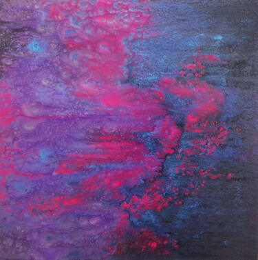 Painting titled "Pink universe" by Thierry Blanc (T3L), Original Artwork, Stained glass painting