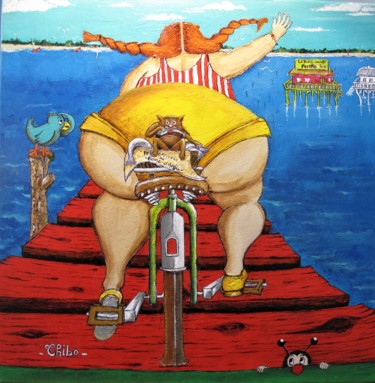 Malerei mit dem Titel "Le Bassin....d'Arca…" von Thibo, Original-Kunstwerk, Acryl