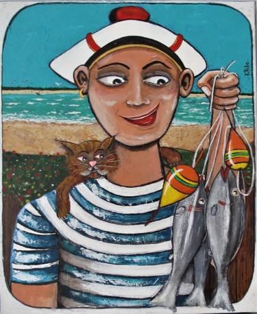 Pittura intitolato "Une pêche formidabl…" da Thibo, Opera d'arte originale, Acrilico