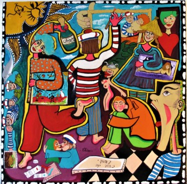 Peinture intitulée "L'Art en partage" par Thibo, Œuvre d'art originale, Acrylique