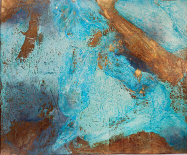 Painting titled "blue sky dance" by Thierry Brusquet, Original Artwork, Acrylic Mounted on Wood Stretcher frame