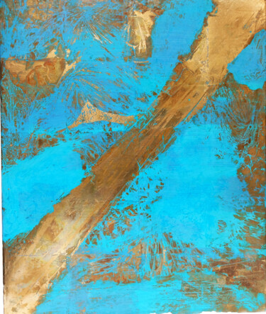 Ζωγραφική με τίτλο "blue dance" από Thierry Brusquet, Αυθεντικά έργα τέχνης, Ακρυλικό Τοποθετήθηκε στο Ξύλινο φορείο σκελετό