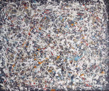 Painting titled "Grey sky dance" by Thierry Brusquet, Original Artwork, Acrylic Mounted on Wood Stretcher frame