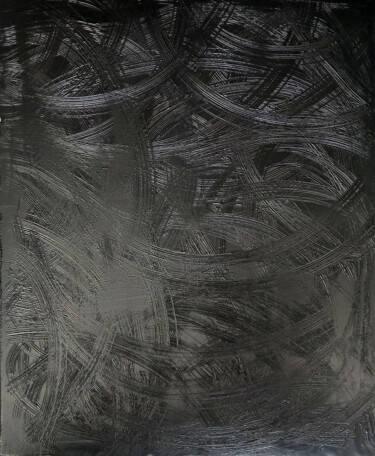 Peinture intitulée "black fusion monoch…" par Thierry Brusquet, Œuvre d'art originale, Acrylique Monté sur Châssis en bois