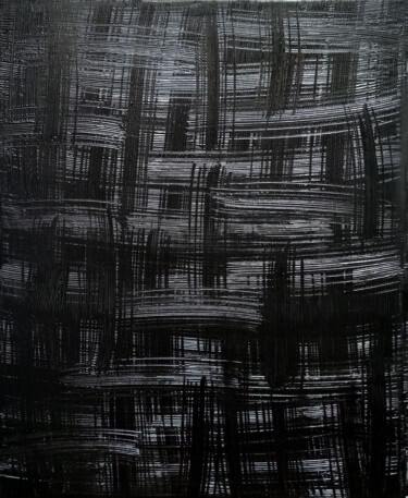 Картина под названием "Noir Monochrome" - Thierry Brusquet, Подлинное произведение искусства, Акрил Установлен на Деревянная…