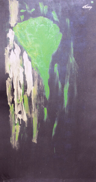 Painting titled "Vert" by Thierry Carnal (Baahbar), Original Artwork, Gouache