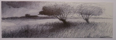 Drawing titled "Etang de Brenne" by Thierry Carol Ratel, Original Artwork, Ballpoint pen