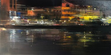 Peinture intitulée "Un soir à port leuc…" par Thierry Carton, Œuvre d'art originale, Huile