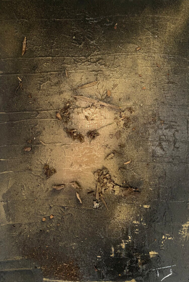 Ζωγραφική με τίτλο "Noir & Or #02" από Thierry Courteau, Αυθεντικά έργα τέχνης, Ακρυλικό Τοποθετήθηκε στο Ξύλινο φορείο σκελ…