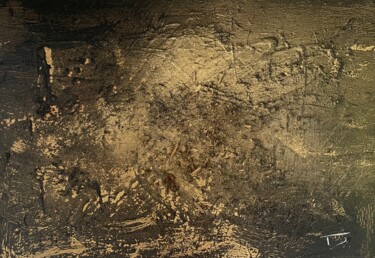 Картина под названием "Noir & Or #03" - Thierry Courteau, Подлинное произведение искусства, Акрил Установлен на Деревянная р…