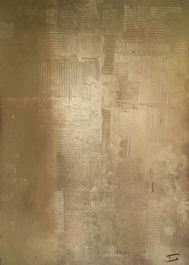 Картина под названием "Noir & Or #06" - Thierry Courteau, Подлинное произведение искусства, Акрил Установлен на Деревянная р…
