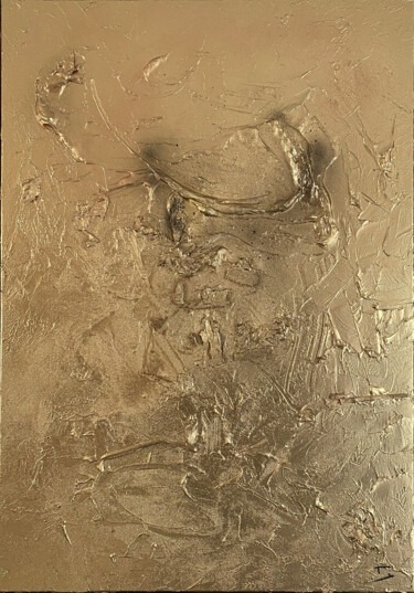 Картина под названием "Noir & Or #10" - Thierry Courteau, Подлинное произведение искусства, Акрил Установлен на Деревянная р…