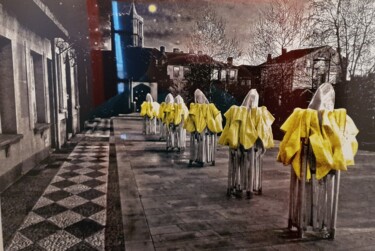 Fotografia intitolato "Procession gilets j…" da Thierry Deluc, Opera d'arte originale, Fotografia digitale