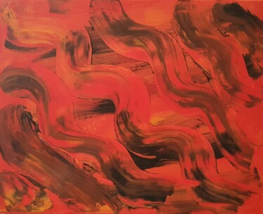 Painting titled "Magma" by Thierry Deluc, Original Artwork, Acrylic
