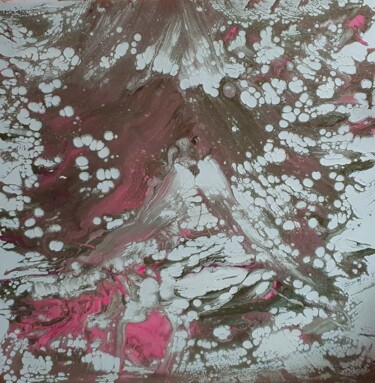 Pintura titulada "Volcan enneigé" por Thierry Deluc, Obra de arte original, Laca