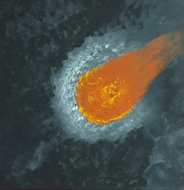 Peinture intitulée "Comète" par Thierry Deluc, Œuvre d'art originale, Acrylique