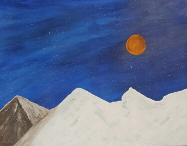 Pintura intitulada "Lune des Rousses" por Thierry Deluc, Obras de arte originais, Acrílico