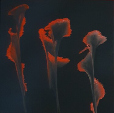 Painting titled "A fleurs de pot" by Thierry Deluc, Original Artwork, Acrylic