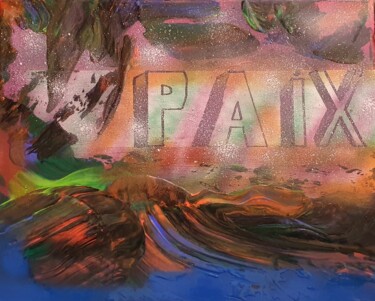 Painting titled "La PAIX à un prix" by Thierry Deluc, Original Artwork, Spray paint