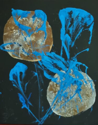 Pintura intitulada "Fleurs bleues" por Thierry Deluc, Obras de arte originais, Acrílico