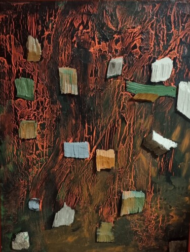 Pintura titulada "Feux de forêt" por Thierry Deluc, Obra de arte original, Laca