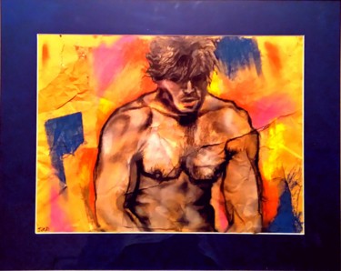 Dessin intitulée "homme torse nu 1" par Thierry Dourthe, Œuvre d'art originale, Crayon