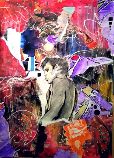 Peinture intitulée "Purple angel." par Thierry Dourthe, Œuvre d'art originale, Acrylique