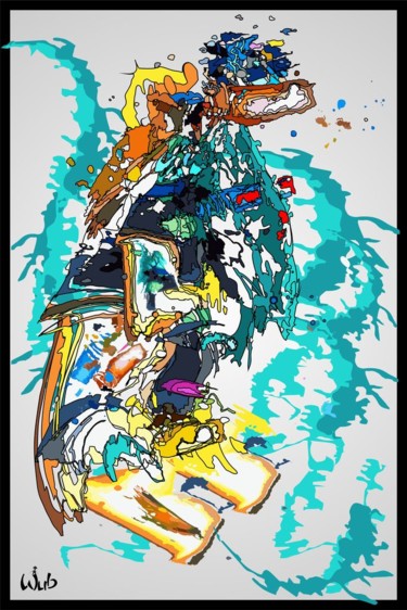 Arts numériques intitulée "Plongée Wubmarine" par Wub, Œuvre d'art originale, Peinture numérique