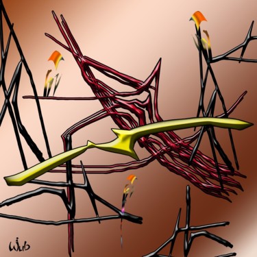 Цифровое искусство под названием "Branches" - Wub, Подлинное произведение искусства, Цифровая живопись
