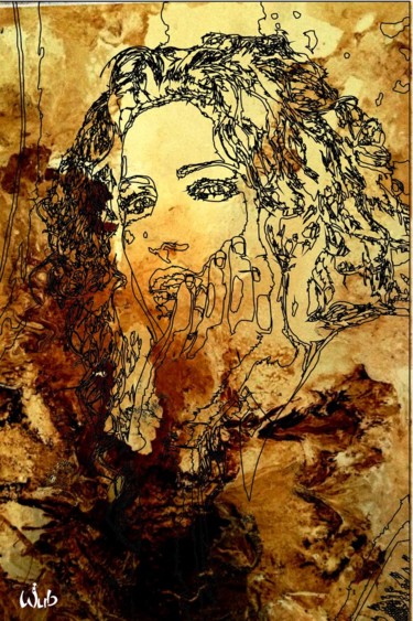 Arts numériques intitulée "Femme parchemin" par Wub, Œuvre d'art originale, Peinture numérique