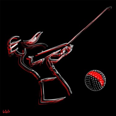 Digital Arts titled "Golfeuse fond noir" by Wub, Original Artwork, Digital Painting