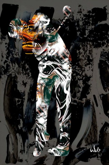 Цифровое искусство под названием "Swing abstrait" - Wub, Подлинное произведение искусства, Цифровая живопись