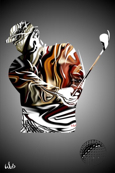 Digital Arts titled "Golfeur en mode abs…" by Wub, Original Artwork, Digital Painting