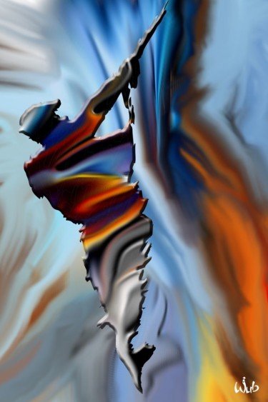 Arts numériques intitulée "Golfeur ou alpiniste" par Wub, Œuvre d'art originale, Peinture numérique
