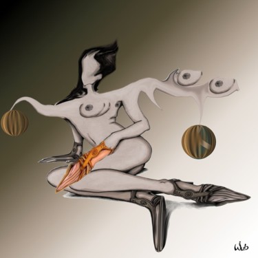 Pinup Arts numériques intitulée "Pinup" par Wub, Œuvre d'art originale, Peinture numérique