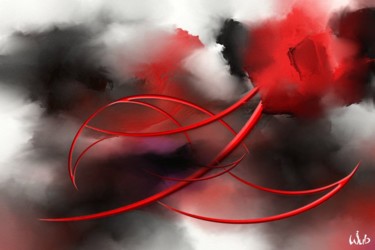 Arts numériques intitulée "Rouge abstraction" par Wub, Œuvre d'art originale, Peinture numérique