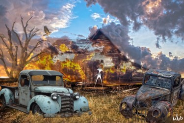 Arts numériques intitulée "Old farm" par Wub, Œuvre d'art originale, Photo montage Monté sur Aluminium