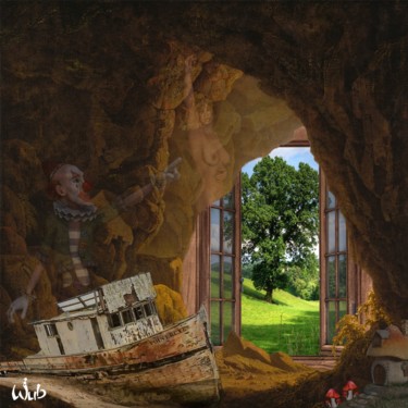 数字艺术 标题为“Grotte” 由Wub, 原创艺术品, 照片蒙太奇 安装在铝上