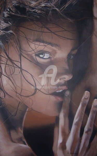 Painting titled "Sensualité 1" by Thierry Durand, Original Artwork, Acrylic Mounted on Wood Stretcher frame