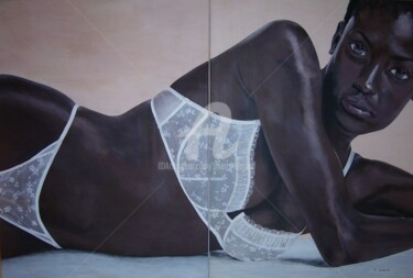 Peinture intitulée "Modèle au sous vête…" par Thierry Durand, Œuvre d'art originale, Acrylique