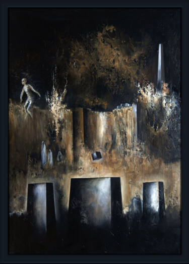 Pittura intitolato "Envol cubique" da Thierry Garnier-Lafond, Opera d'arte originale, Olio