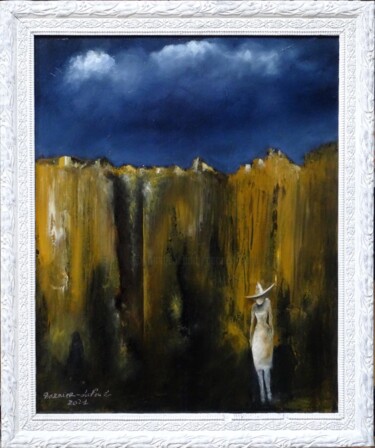 Painting titled "Et nous écroulerons…" by Thierry Garnier-Lafond, Original Artwork, Oil Mounted on Wood Stretcher frame