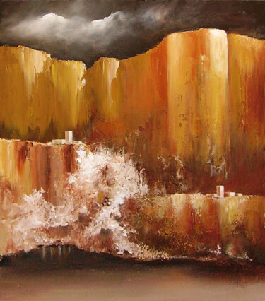 Peinture intitulée "THE CARAMEL WALL" par Thierry Garnier-Lafond, Œuvre d'art originale, Huile