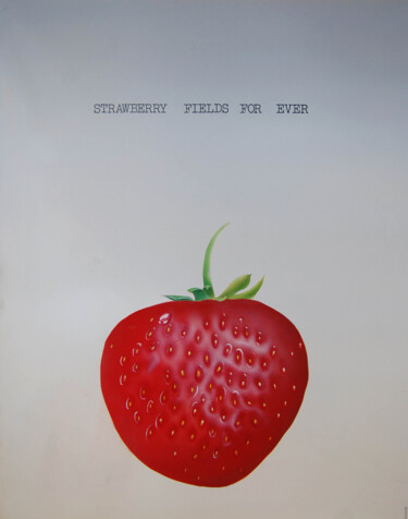 Malerei mit dem Titel "Strawberry field fo…" von Thierry Garnier-Lafond, Original-Kunstwerk, Öl