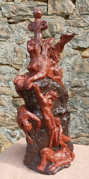 Skulptur mit dem Titel "Sphinx (G.M.)" von Thierry Girou, Original-Kunstwerk, Ton